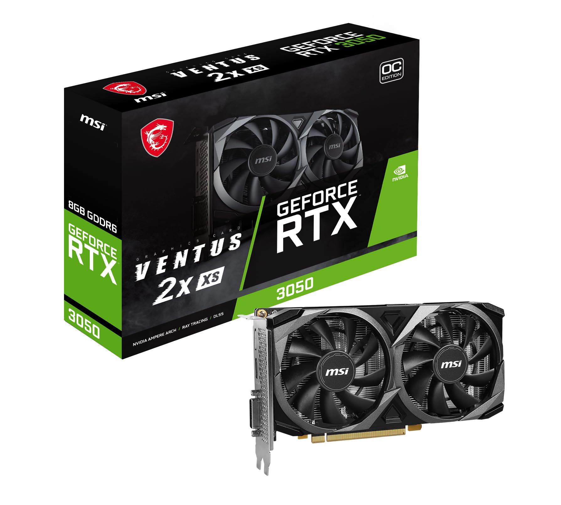 MSI GeForce RTX 3050 Ventus OC 8GB GDDR6 – Tarjeta de Video Gamer